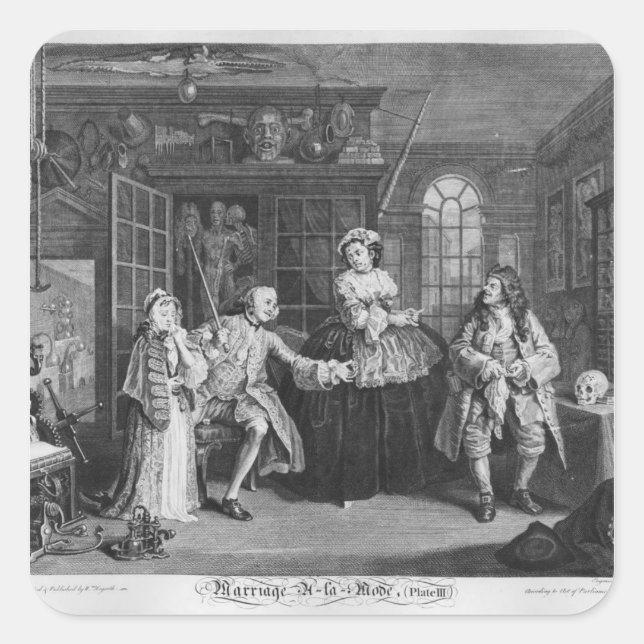 Marriage a la Mode Square Sticker (Front)