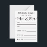 Marriage Advice Card For The New Mr And Mr<br><div class="desc">Simple,  elegant and classic. Keep it simple with black and white design,  guaranteed to compliment any colour scheme. Marriage advice card for wedding day fun and games.</div>