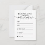 Marriage Advice Card For The New Mr And Mrs<br><div class="desc">Simple,  elegant and classic. Keep it simple with black and white design,  guaranteed to compliment any colour scheme. Marriage advice card for wedding day fun and games.</div>