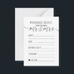 Marriage Advice Card For The New Mr And Mrs<br><div class="desc">Simple,  elegant and classic. Keep it simple with black and white design,  guaranteed to compliment any colour scheme. Marriage advice card for wedding day fun and games.</div>