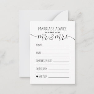 Marriage Advice Card For The New Mr And Mrs