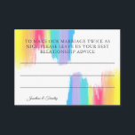 Marriage Advice Elegant Modern Rainbow Wedding Enclosure Card<br><div class="desc">Beautiful rainbow marriage advice card for your wedding reception with pretty,  artistic paint strokes full of bright colour. These colourful budget cards are perfect for an artistic couple or a gay and lesbian wedding. The cheerful card has a matching backside.</div>