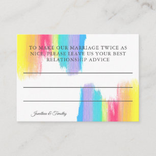 Marriage Advice Elegant Modern Rainbow Wedding Enclosure Card