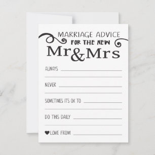 Marriage Advice Table Cards