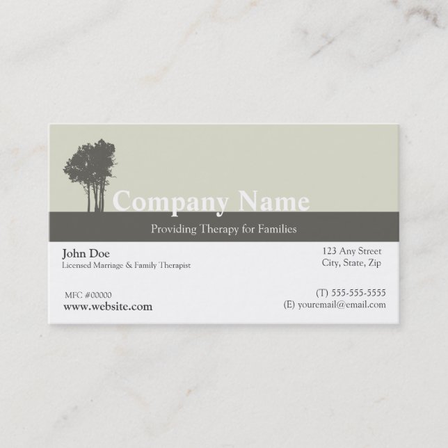 Marriage and Family Therapist Business Card (Front)