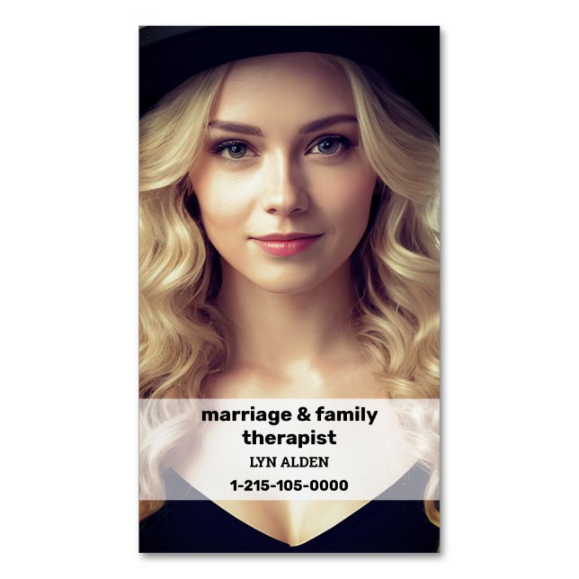 Marriage And Family Therapist Magnetic Business Card (Front Vertical)