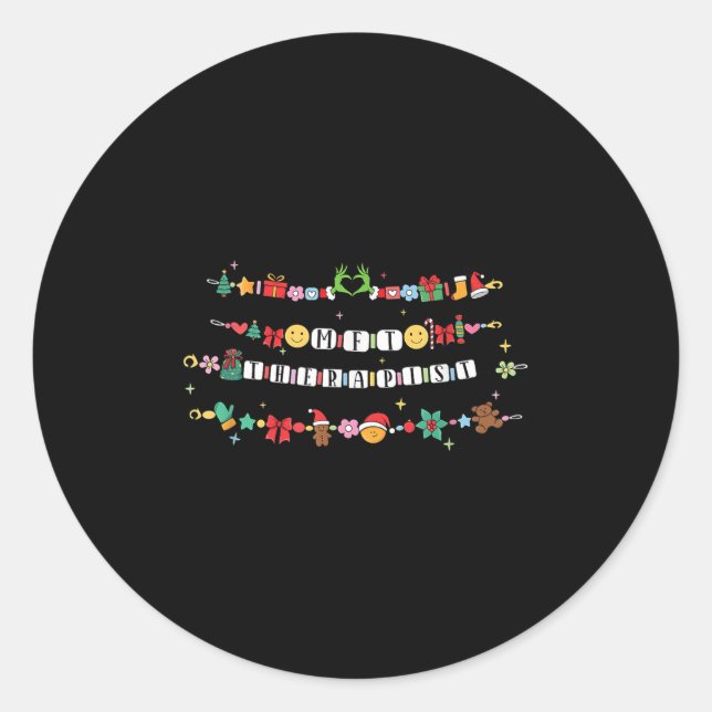 Marriage And Family Therast Bracelet Christmas Fri Classic Round Sticker (Front)