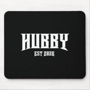 Marriage Bachelor Party Grunge Rock Hubby Est 2026 Mouse Mat