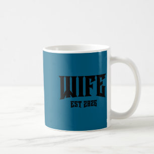 Marriage bachelor party grunge rock wife est 2026 coffee mug