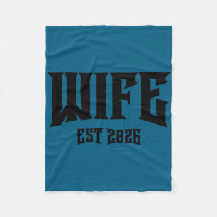 Marriage bachelor party grunge rock wife est 2026 fleece blanket