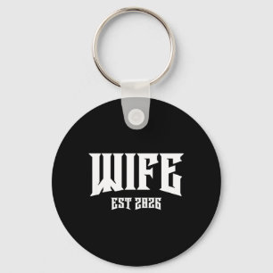 Marriage Bachelor Party Grunge Rock Wife Est 2026 Key Ring