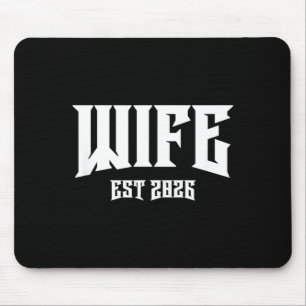 Marriage Bachelor Party Grunge Rock Wife Est 2026 Mouse Mat