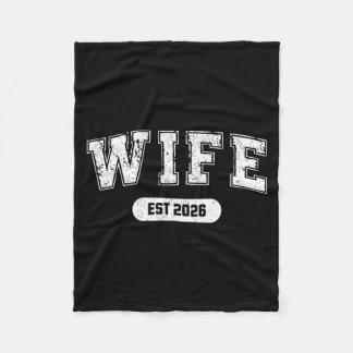 Marriage Bachelor Party Wife And Hubby Est 2026 Fleece Blanket