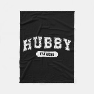 Marriage Bachelor Party Wife And Hubby Est 2026 Fleece Blanket