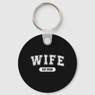 Marriage Bachelor Party Wife and Hubby Est 2026 Key Ring