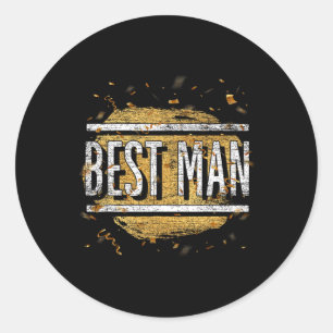 Marriage Best Man Groomsmen Wedding Bachelor Party Classic Round Sticker