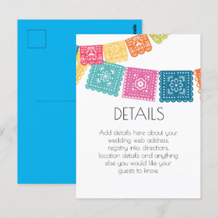 Marriage - Boda - Wedding Papel Picado Details Postcard