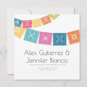 Marriage - Boda - Wedding Papel Picado  Holiday Card