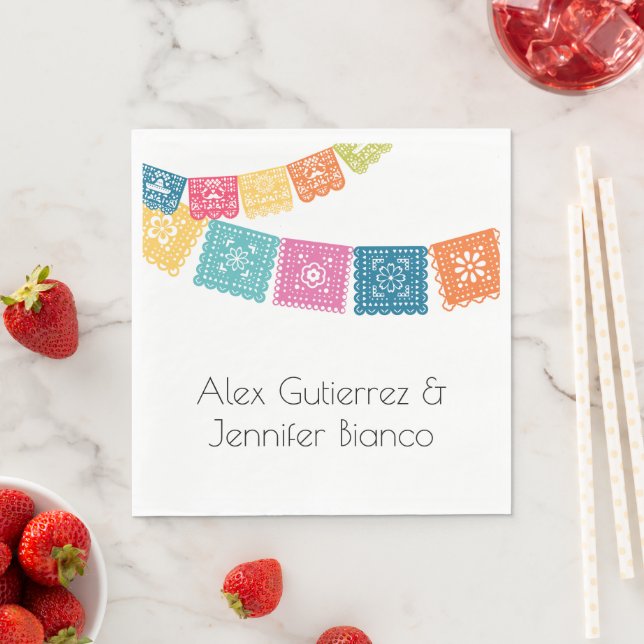Marriage - Boda - Wedding Papel Picado  Napkin (Insitu)