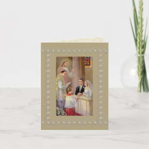 Marriage Bride Groom Jesus Priest Card