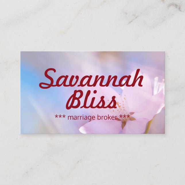 Marriage broker or other profession customisable business card (Front)