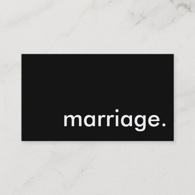 marriage. business card (Front)