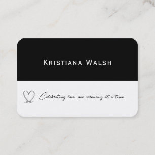 Marriage Celebrant block black and white Business Card