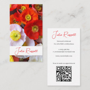 Marriage Celebrant Simple Colourful Floral Business Card