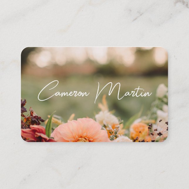 Marriage Celebrant simple floral Business Card (Back)