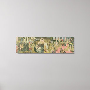 Marriage ceremony painted on cassone panel, Floren Canvas Print