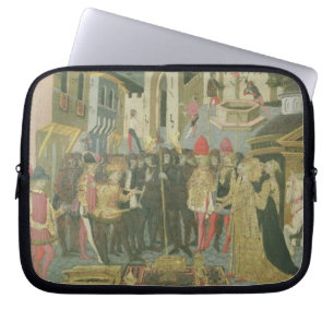 Marriage ceremony painted on cassone panel, Floren Laptop Sleeve