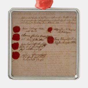 Marriage certificate of Wolfgang,Mozart and Weber Metal Tree Decoration