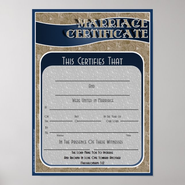 Marriage Certificate Poster (Front)