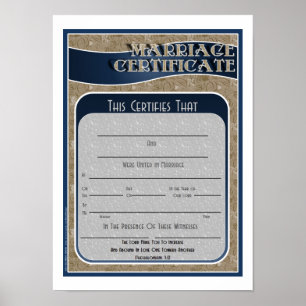 Marriage Certificate Poster