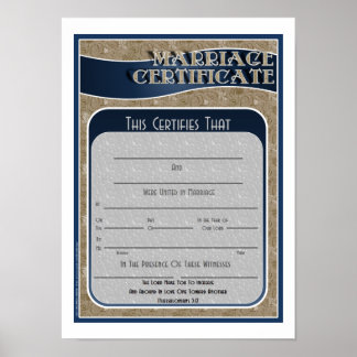 Marriage Certificate Poster