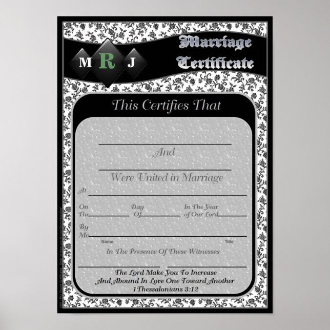 Marriage Certificates Poster (Front)
