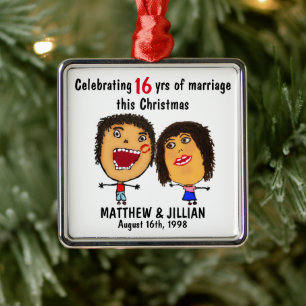 Marriage Christmas Cartoon Metal Tree Decoration