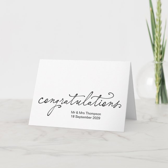 Marriage Congratulations Bride Groom Wedding Day Card (Front)