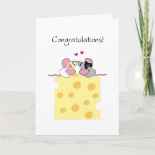 Marriage Congratulations Cute Bride and Groom Mice Card