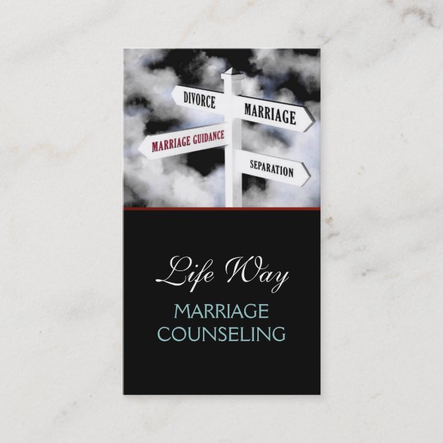 Marriage Counseling Life Coach Therapy Therapist, Business Card (Front)