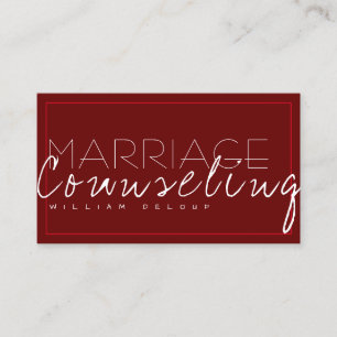 Marriage Counseling Relationship Therapist Business Card