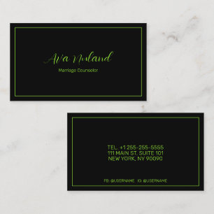 Marriage Counsellor Dark Business Card