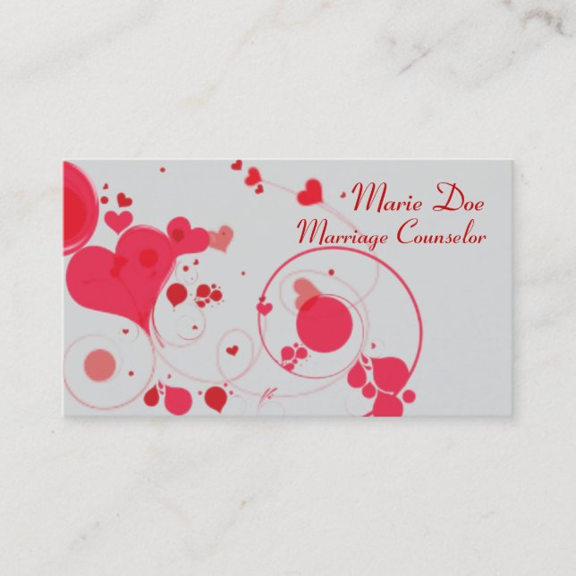 Marriage Counsellor Elegant Feminine Business Card (Front)