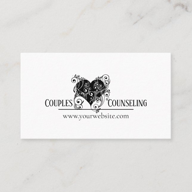 Marriage, Couples Counseling, Therapy Business Card (Front)