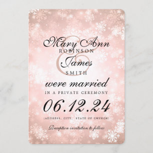 Marriage / Elopement Copper Winter Wonderland Invitation
