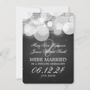 Marriage Elopement Glow & Sparkle Black Announcement
