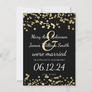 Marriage / Elopement Gold Foil Look Confetti Announcement