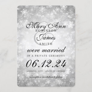 Marriage / Elopement Silver Winter Wonderland Invitation
