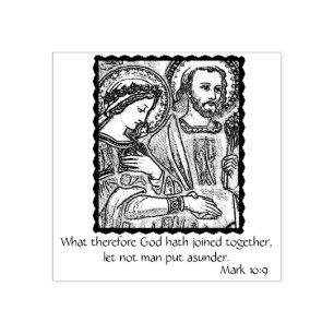 Marriage/Engagement/Matrimony of Mary & Joseph Rubber Stamp