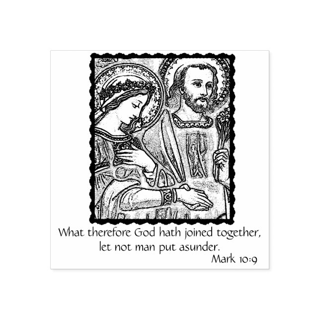 Marriage/Engagement/Matrimony of Mary & Joseph Rubber Stamp (Imprint)